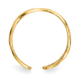 14K Yellow Gold Polished Weave Toe Ring, 4 mm Band Width